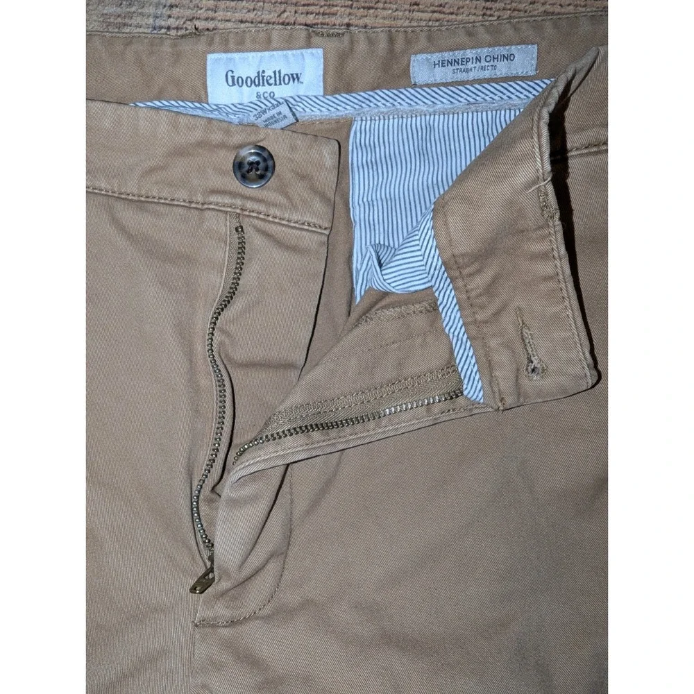 Goodfellow & Co Hennepin Chino Pants Mens 38x32 Khaki Very Good Straight Fit